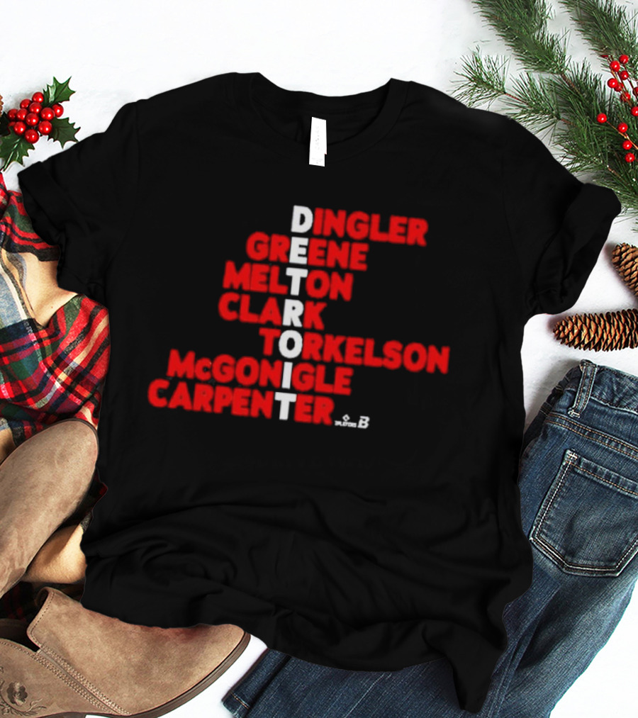 Detroit Torkelson Greene Carpenter Clark Baseball Roster Names T-Shirt