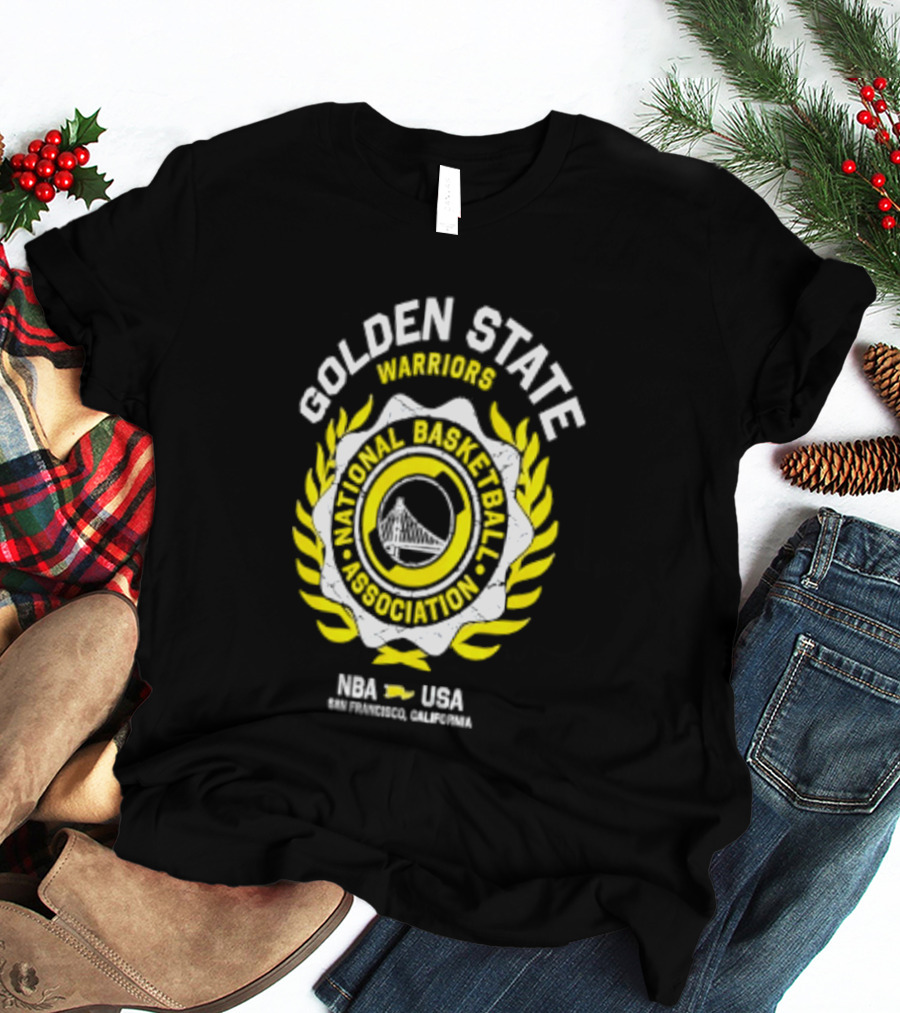 Golden State Warriors NBA USA National Basketball Association Laurel Crest Flocking 2026 San Francisco California T-Shirt