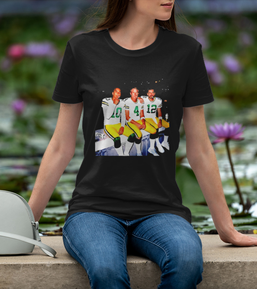 Jordan Love Brett Favre Aaron Rodgers Green Bay Packers Smoking And Beer Celebration T-Shirt
