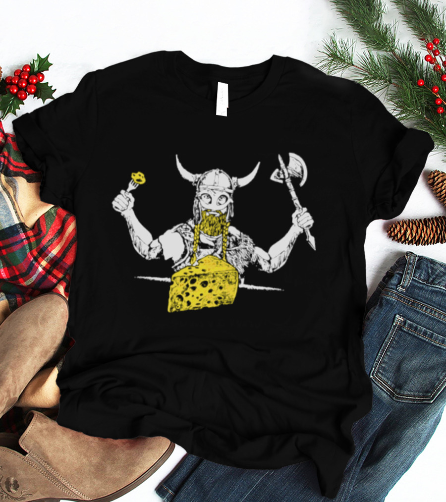 Minnesota Vikings Let's Eat Cheese Viking Warrior Axe And Cheese Wedge T-Shirt