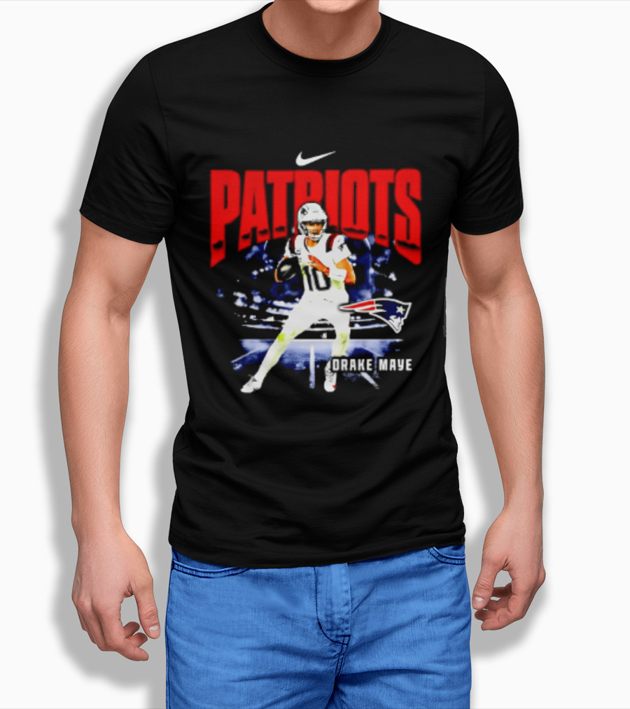 Nike Patriots Drake Maye Football Player Max90 T-Shirt