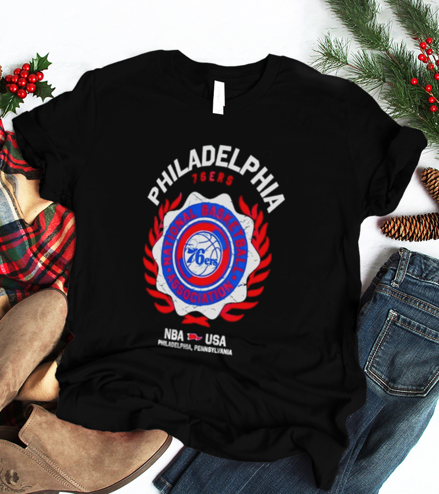 Philadelphia 76ers NBA USA National Basketball Association Laurel Crest 2026 T-Shirt