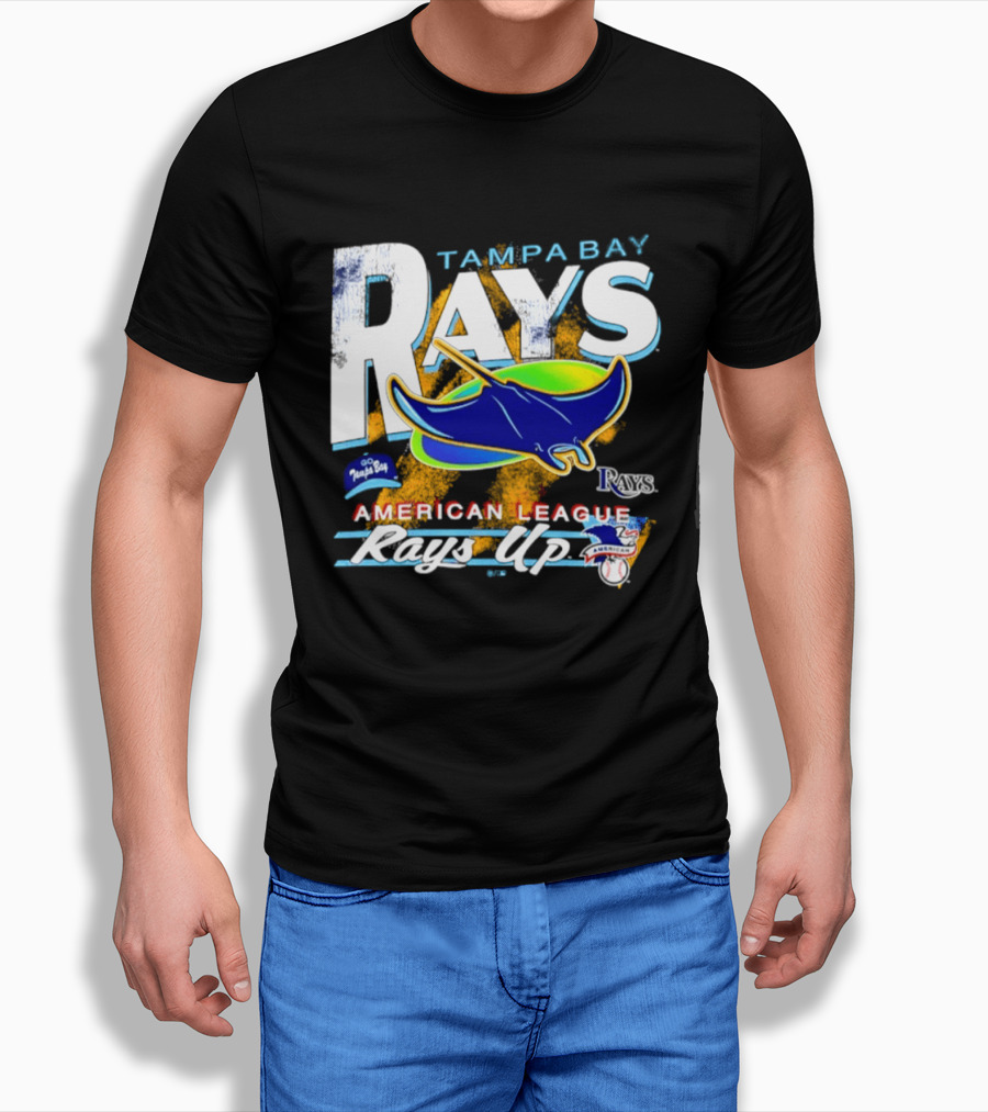 Tampa Bay Rays American League Rays Up Orange Stripe Manta Ray T-Shirt