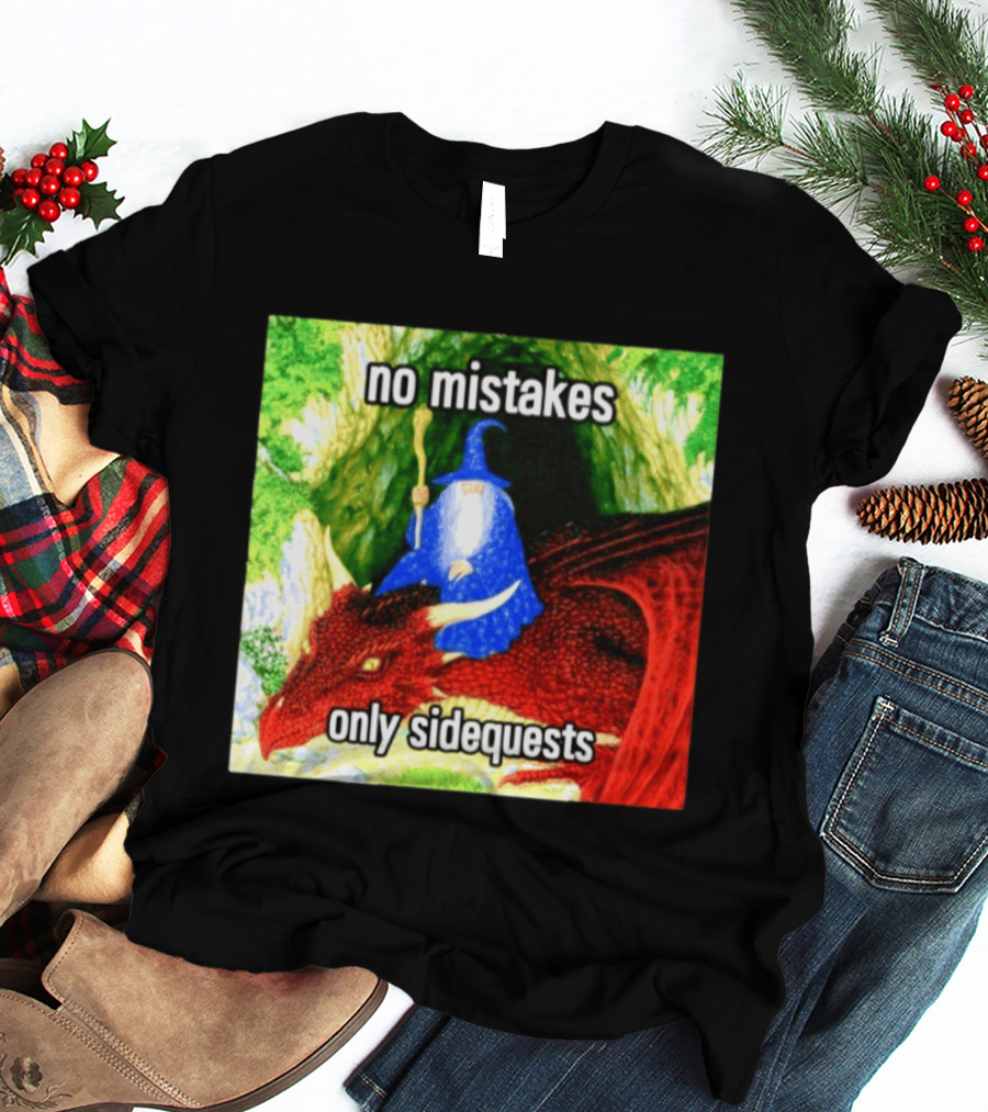 No Mistakes Only Side Quests Wizard And Dragon T-Shirt