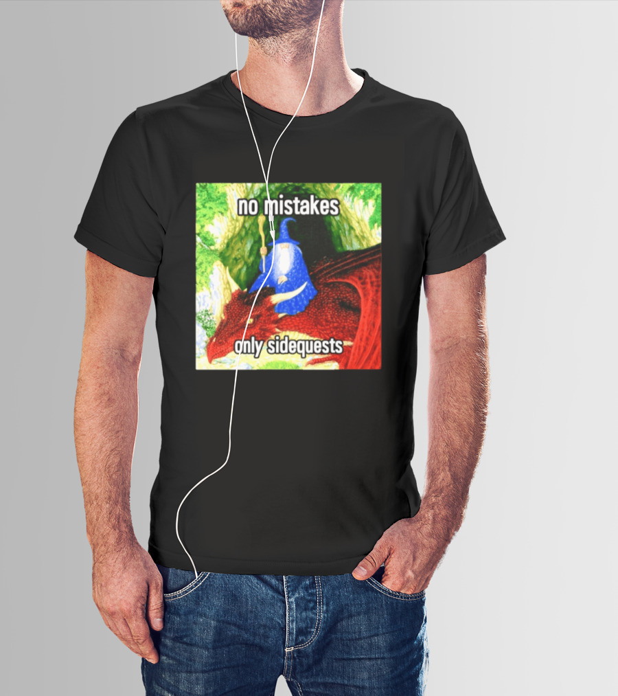 No Mistakes Only Side Quests Wizard And Dragon T-Shirt