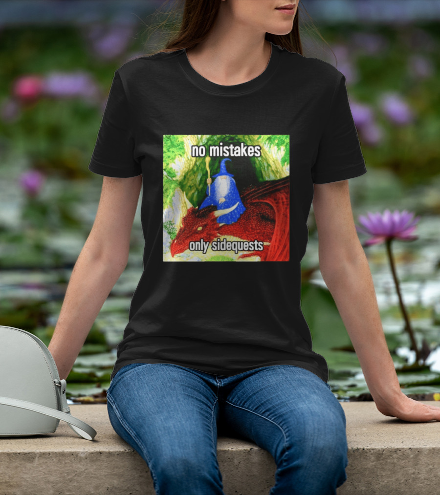 No Mistakes Only Side Quests Wizard And Dragon T-Shirt