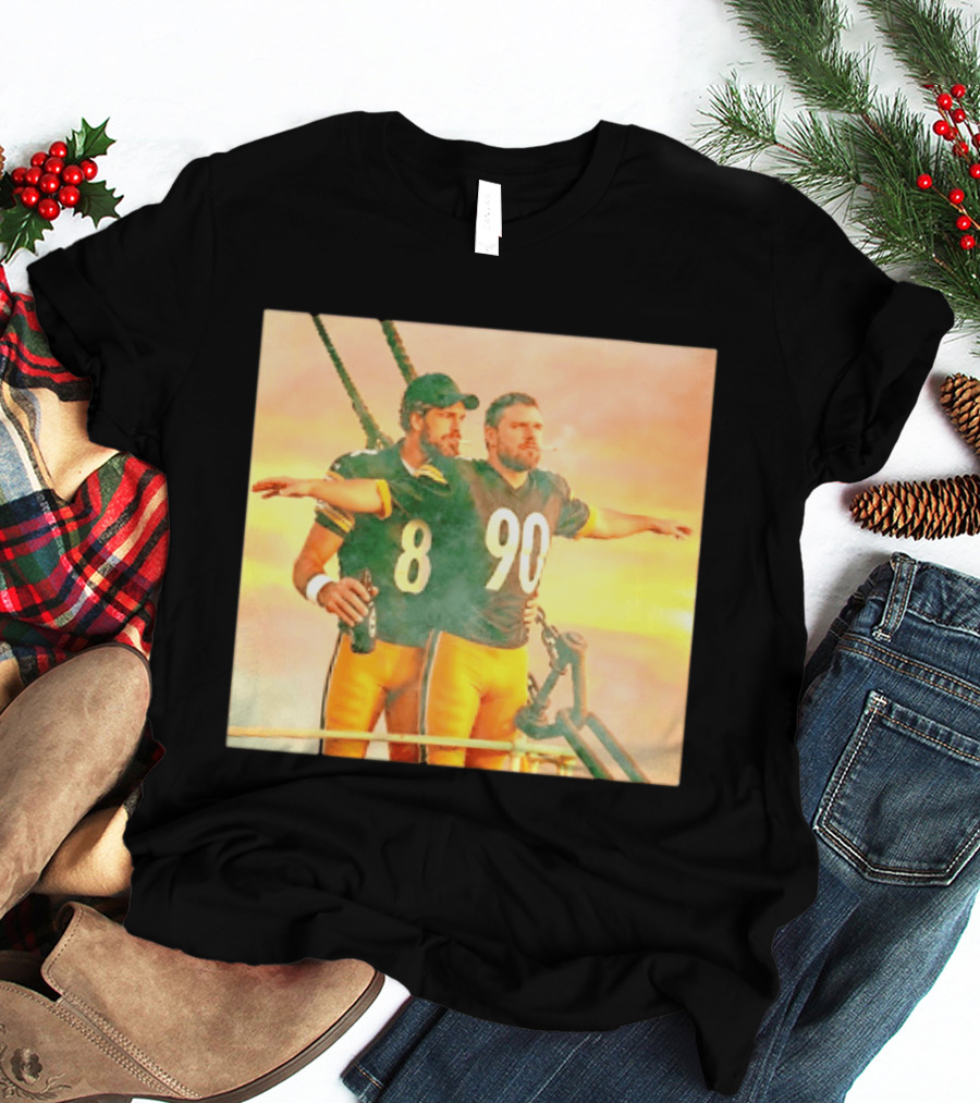Aaron Rodgers TJ Watt Pittsburgh Steelers Titanic Crossover 8 90 T-Shirt