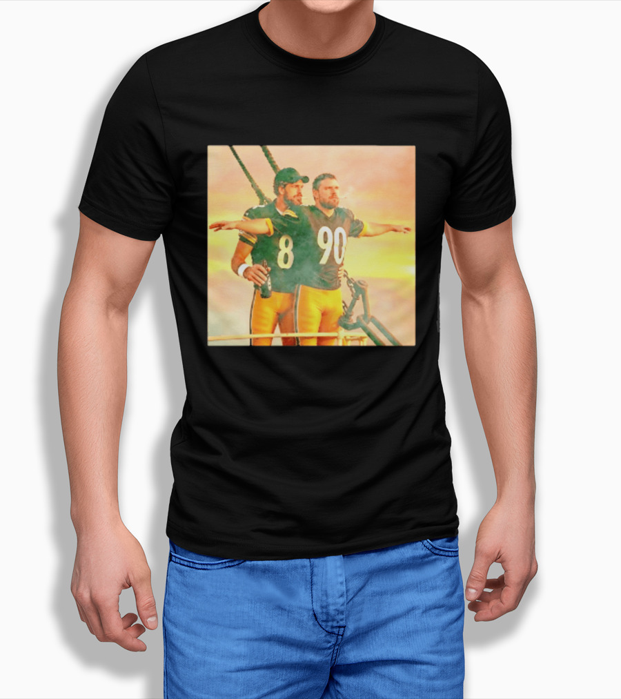 Aaron Rodgers TJ Watt Pittsburgh Steelers Titanic Crossover 8 90 T-Shirt