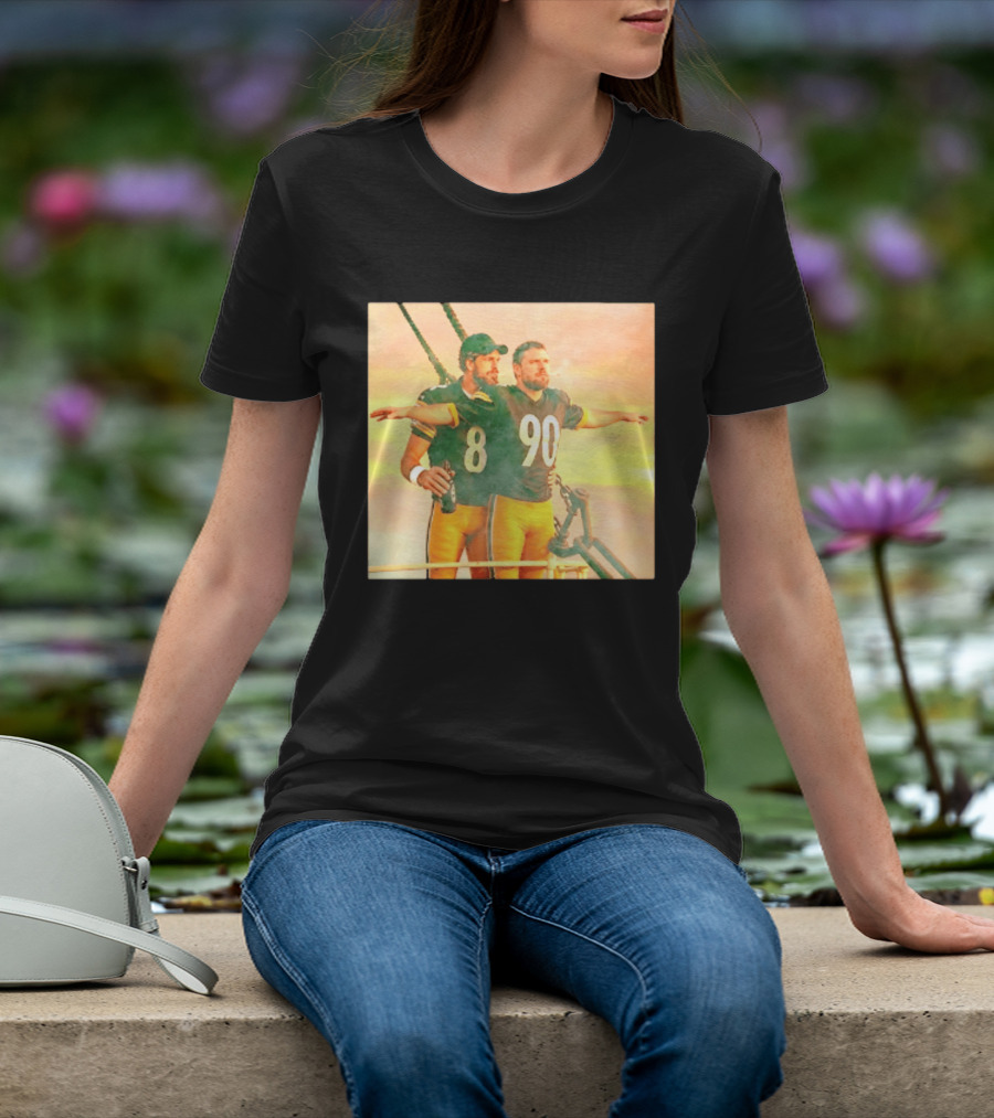 Aaron Rodgers TJ Watt Pittsburgh Steelers Titanic Crossover 8 90 T-Shirt