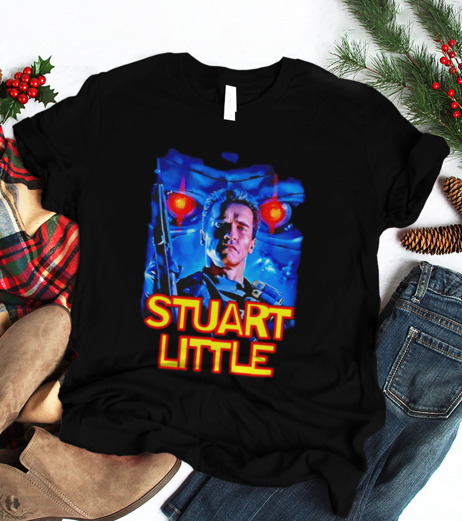 Stuart Little Arnold Schwarzenegger Parody Skynet Cyborg Fusion T-Shirt