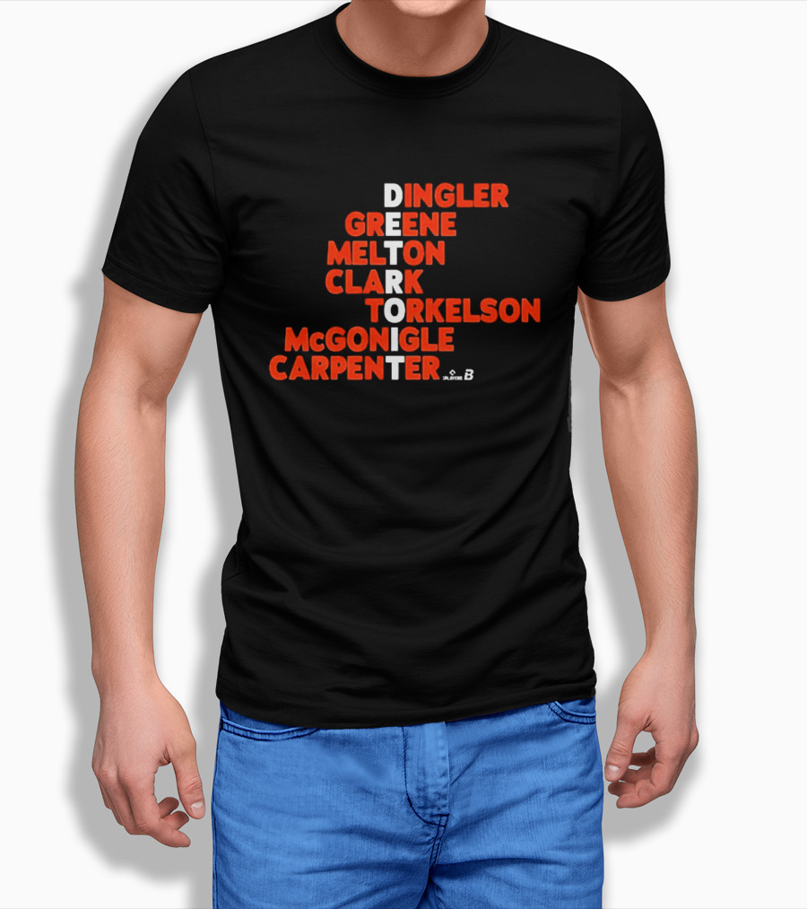 Detroit Baseball Players Names Dingler Greene Melton Clark Torkelson McGonigle Carpenter 2026 T-Shirt