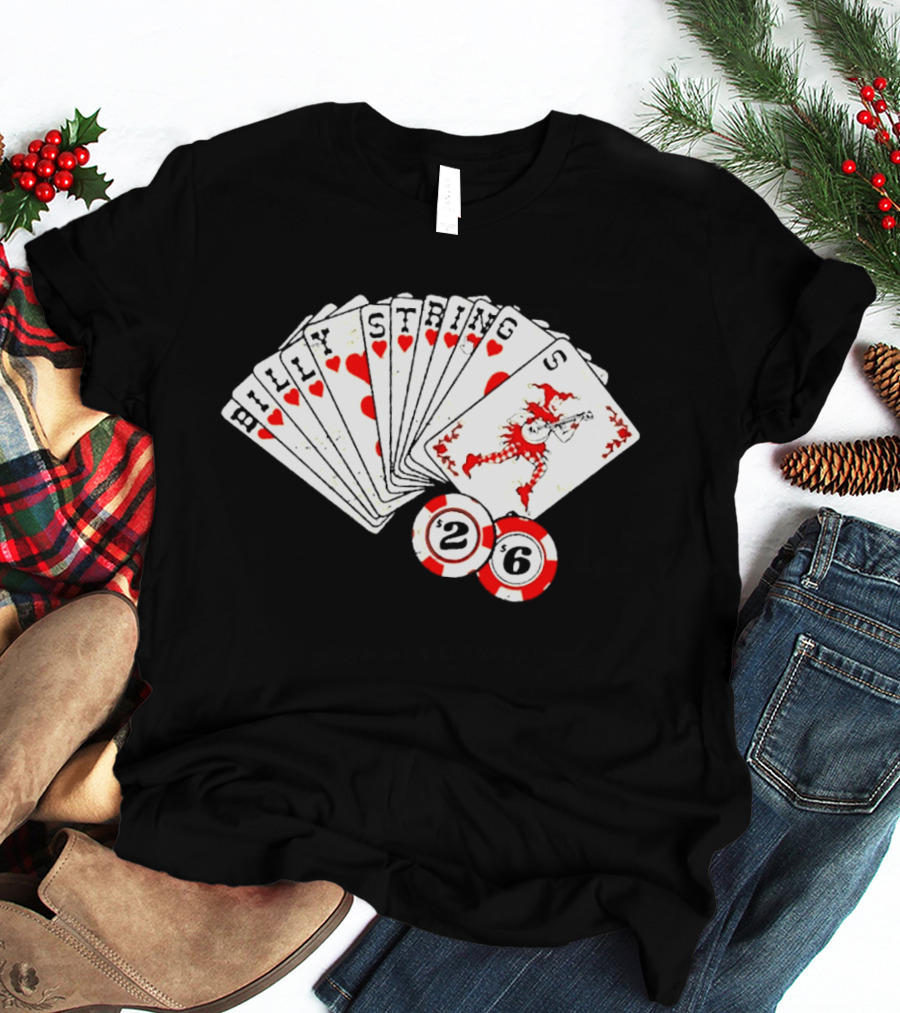 Billy Strings Fall 2026 Playing Cards Design By Miles Koldweyn With Poker Chips And Red Dragon T-Shirt
