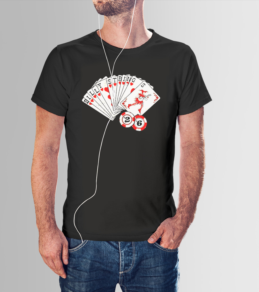 Billy Strings Fall 2026 Playing Cards Design By Miles Koldweyn With Poker Chips And Red Dragon T-Shirt