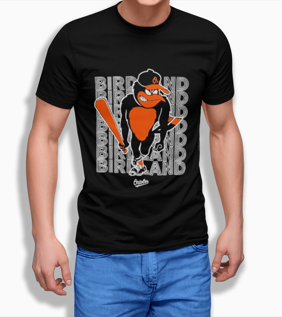Birdland Baltimore Orioles Baseball Bat Bird T-Shirt