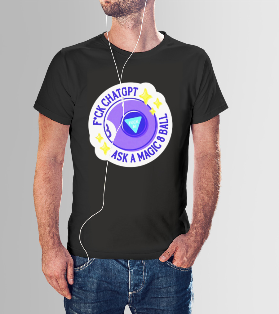 F*ck ChatGPT Ask A Magic 8 Ball F*ck AI Purple With Stars T-Shirt