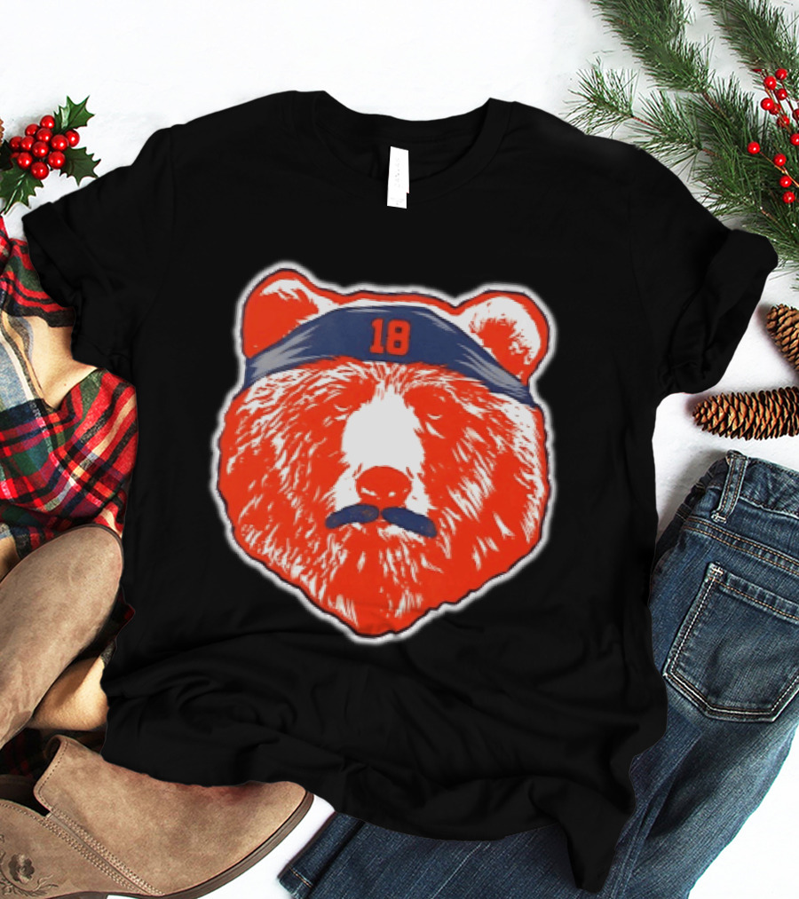 Caleb Williams Chicago Bears Mustache Bear Headband 18 T-Shirt
