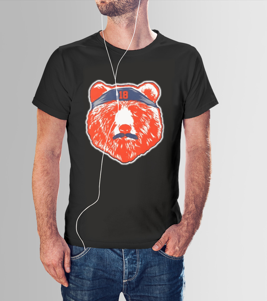 Caleb Williams Chicago Bears Mustache Bear Headband 18 T-Shirt