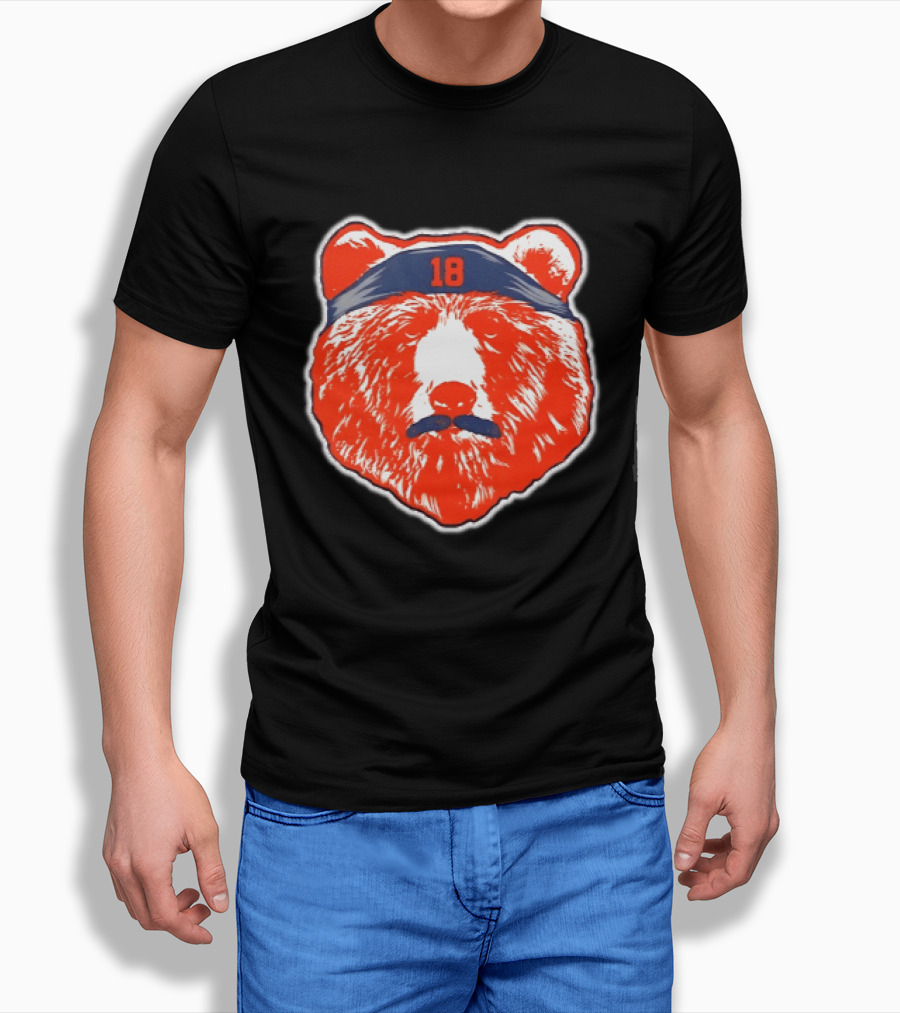 Caleb Williams Chicago Bears Mustache Bear Headband 18 T-Shirt