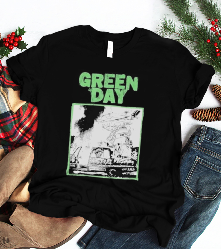 Green Day Riot Trio Vintage Sketch T-Shirt