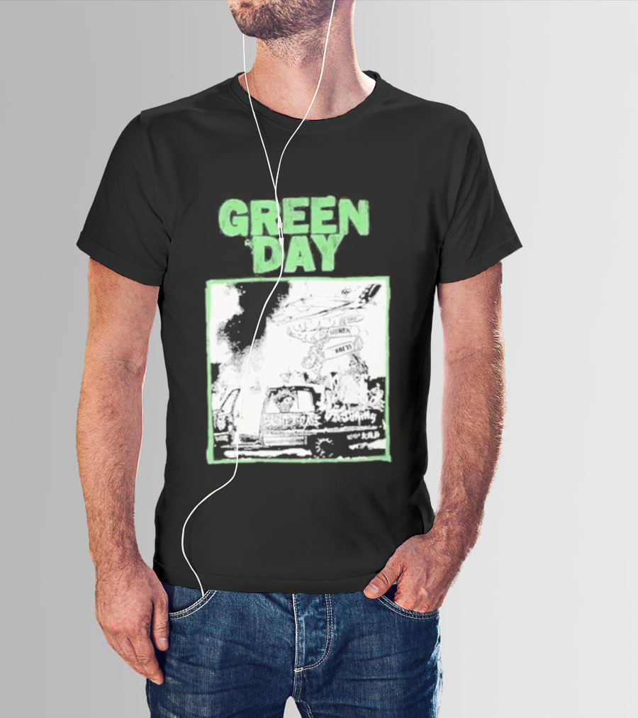 Green Day Riot Trio Vintage Sketch T-Shirt