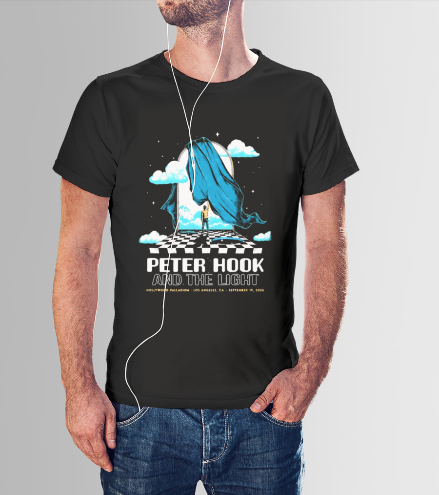 Peter Hook And The Light Hollywood Palladium Los Angeles September 2024 Checkerboard Clouds T-Shirt