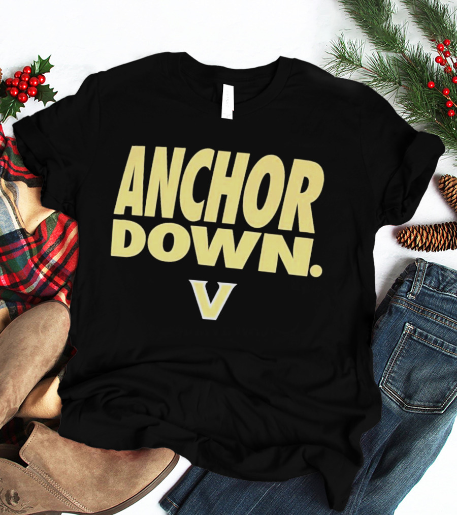 Vanderbilt Anchor Down V Gold T-Shirt