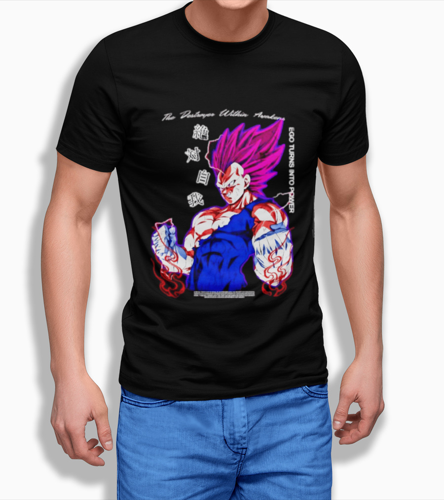 The Destroyer Within Vegeta Awakens Ego Turns Into Power T-Shirt