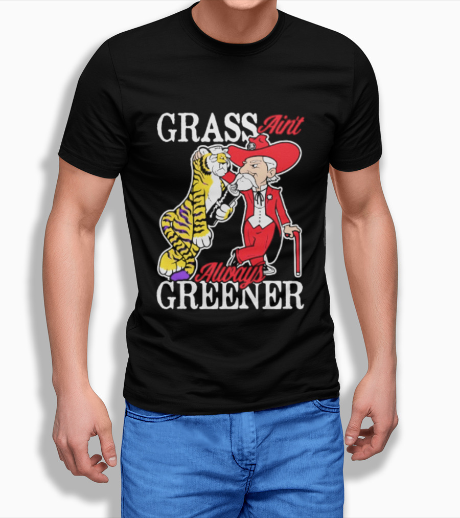 Ole Miss Rebels Vs LSU Tigers Grass Ain't Greener 2026 NCAA T-Shirt