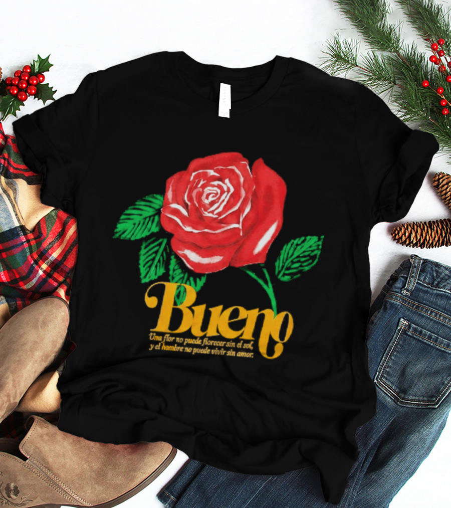 Quenton Jackson Bueno Red Rose Flower T-Shirt
