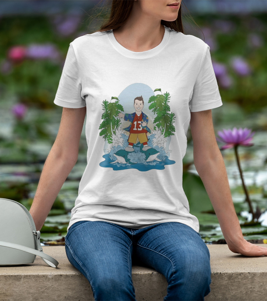 Brock Purdy 13 Surfing Dolphins Tropical Paradise Adventure T-Shirt