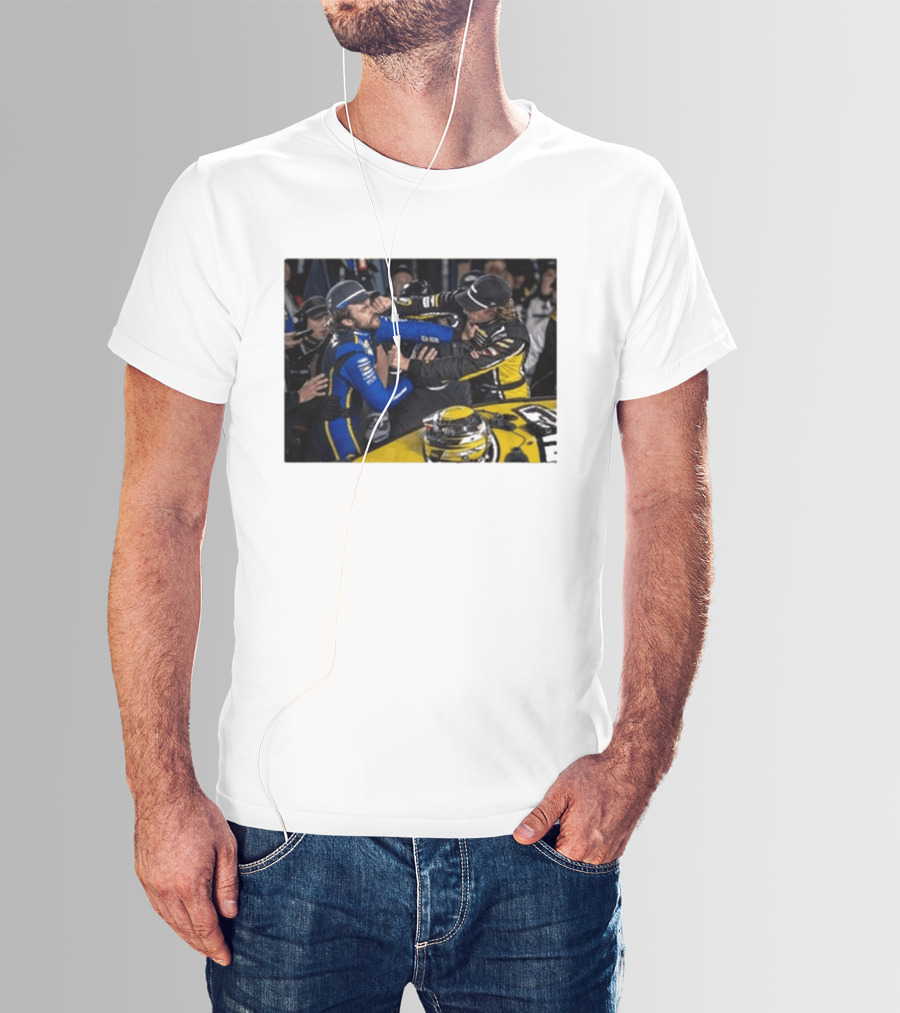 Carson Hocevar Vs Ryan Blaney NASCAR Fight Racing Rivalry Scene T-Shirt
