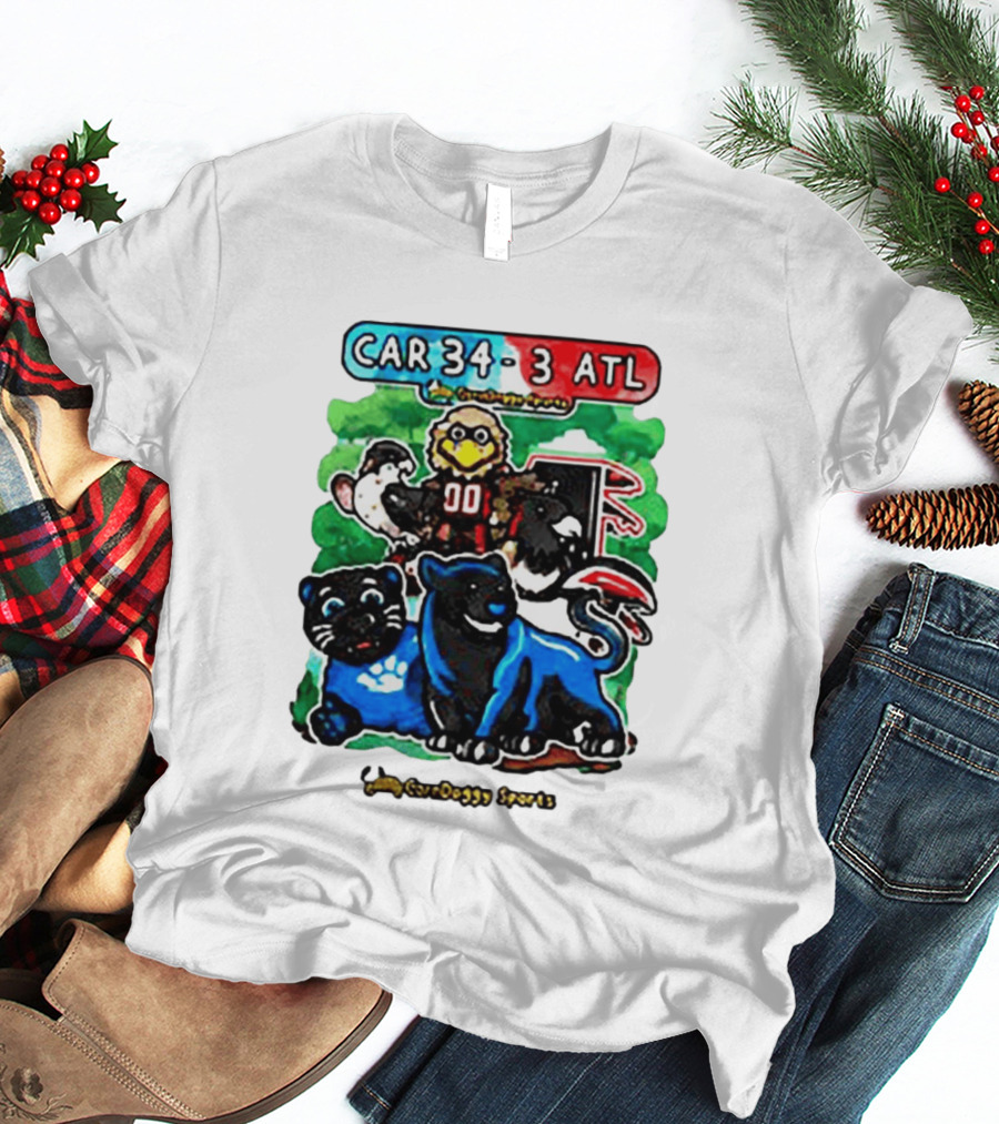 CAR 34 3 ATL CornDoggy Sports Panthers Falcons Cartoon Game Day T-Shirt