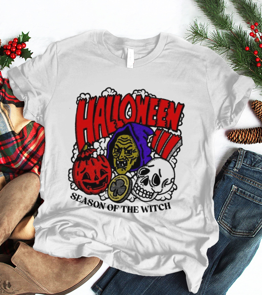 Halloween Season Of The Witch Pumpkin Skull T-Shirt