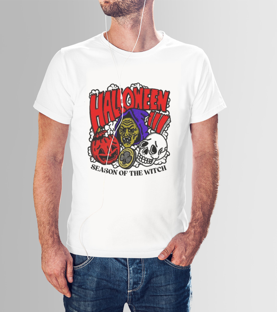Halloween Season Of The Witch Pumpkin Skull T-Shirt