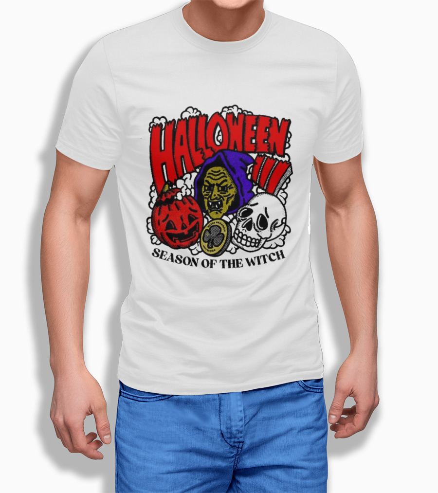 Halloween Season Of The Witch Pumpkin Skull T-Shirt
