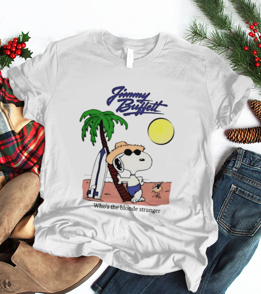 Jimmy Buffett Snoopy Who's The Blonde Stranger Surfing Palm Beach Moon T-Shirt