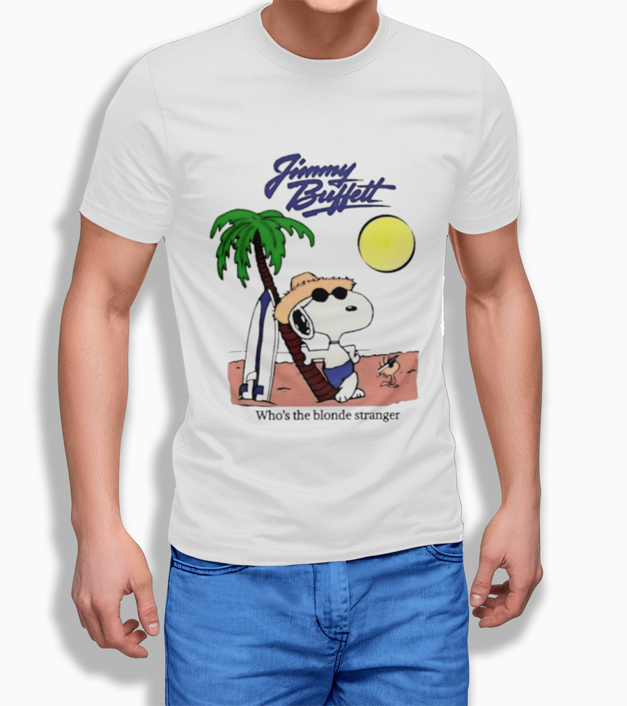 Jimmy Buffett Snoopy Who's The Blonde Stranger Surfing Palm Beach Moon T-Shirt