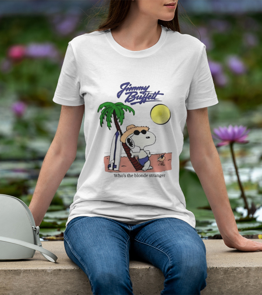 Jimmy Buffett Snoopy Who's The Blonde Stranger Surfing Palm Beach Moon T-Shirt
