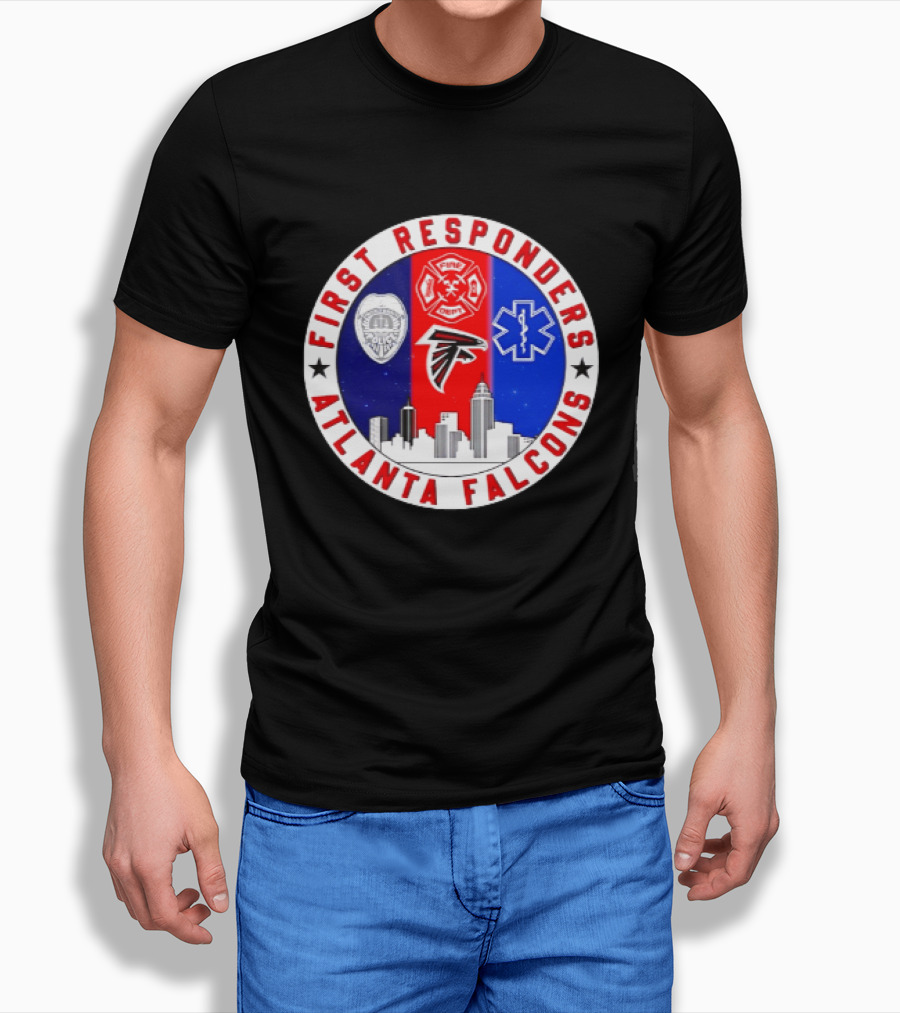 Atlanta Falcons First Responders 9.11 Never Forget Skyline T-Shirt