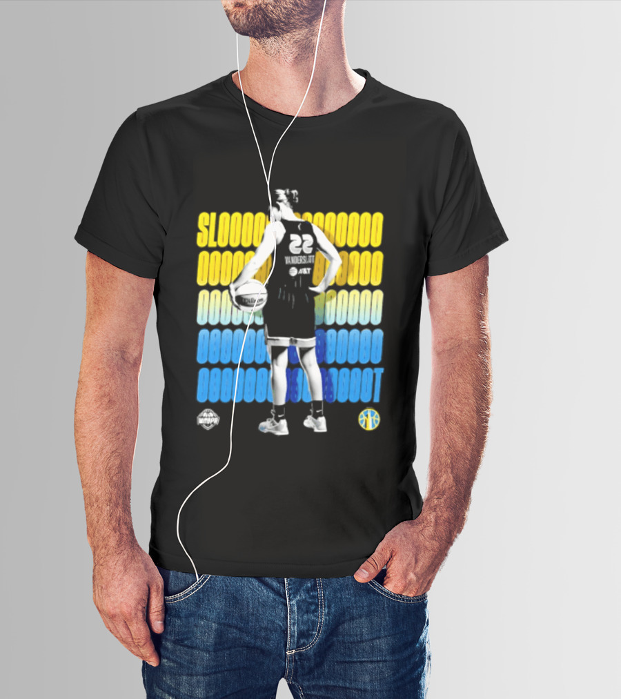 Chicago Sky Courtney Vandersloot Slooty 22 Blue Yellow Basketball T-Shirt