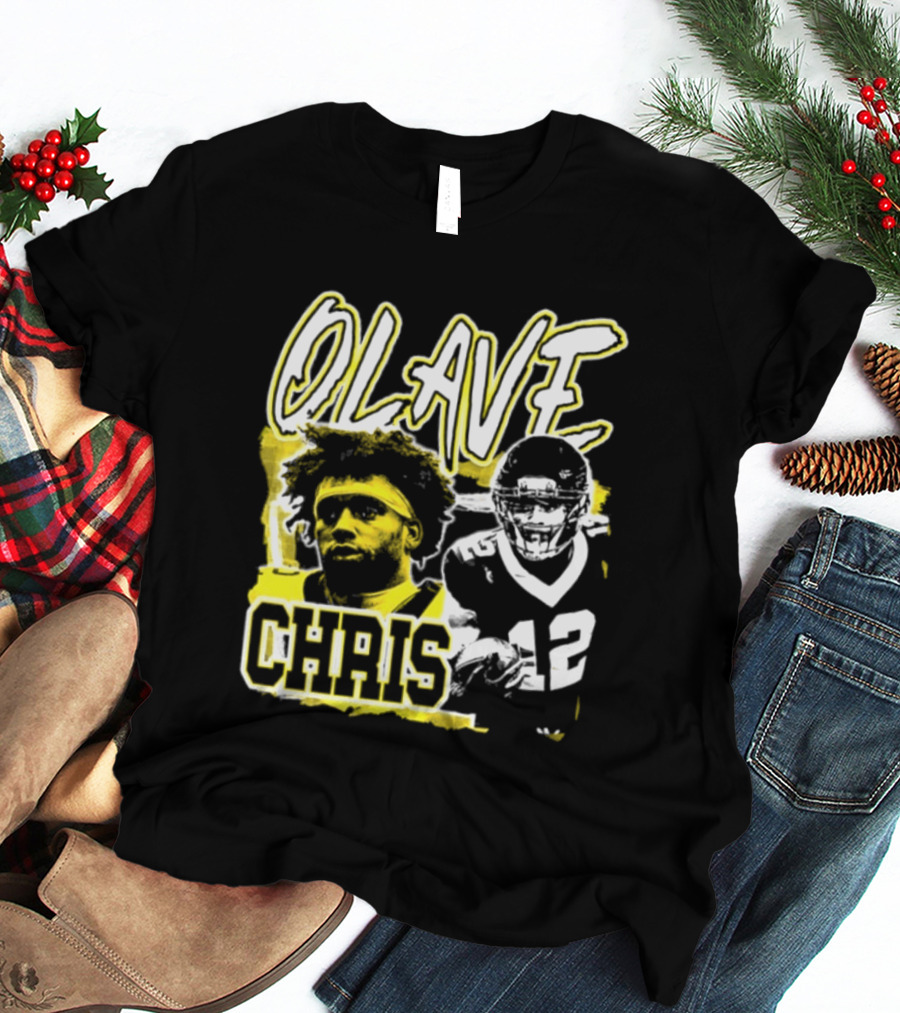Chris Olave 12 New Orleans Saints Football Player Two Sided T-Shirt