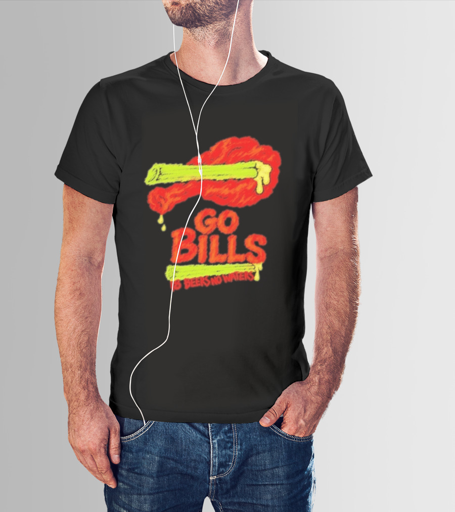 Go Bills 18 Beers No Waters Chicken Wing Humor T-Shirt