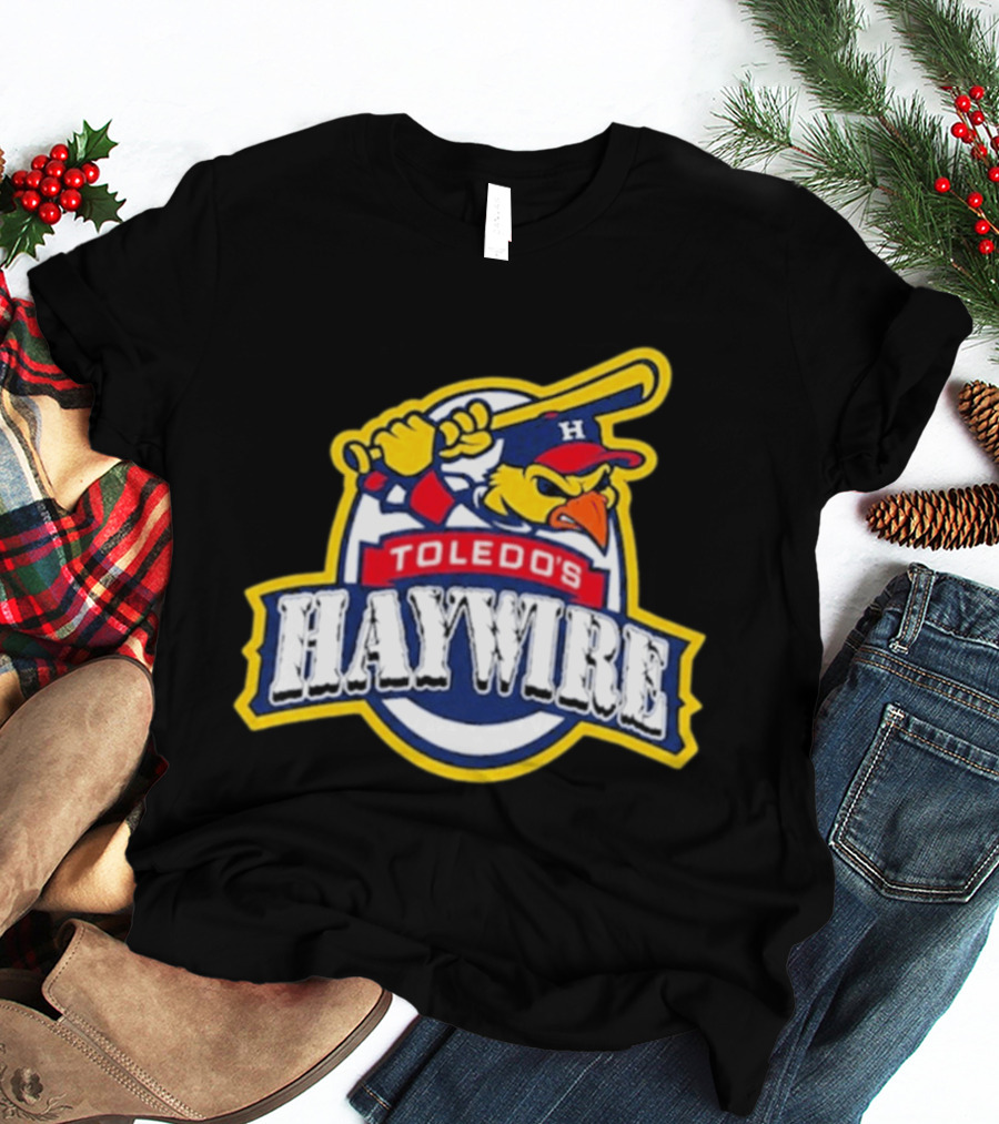 Toledo's Haywire Baseball Mascot With Bat And Cap H T-Shirt