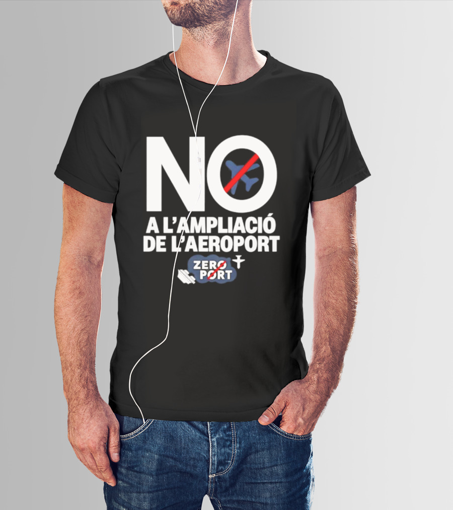 No A L'Ampliació De L'Aeroport Zero Port Avió Creuat T-Shirt
