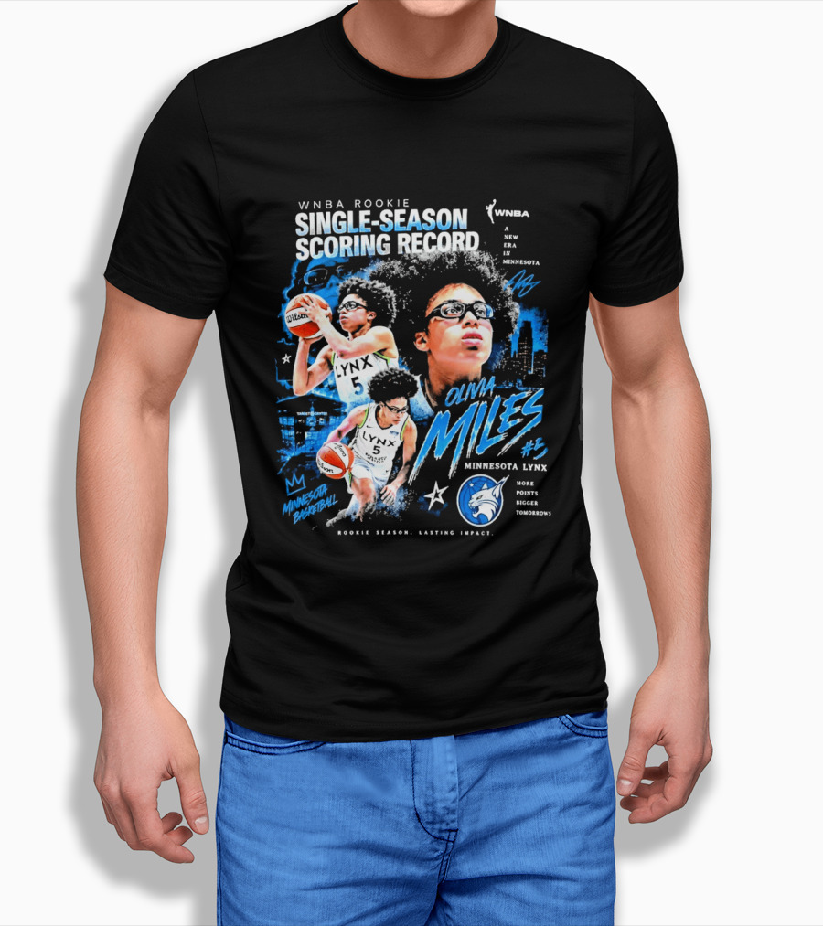 WNBA Rookie Olivia Miles Minnesota Lynx Single Season Scoring Record Impact T-Shirt