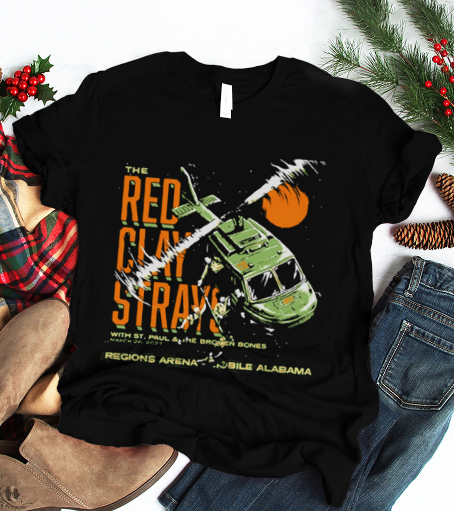 The Red Clay Strays With St. Paul & The Broken Bones Helicopter March 26 2027 Regions Arena Mobile Alabama T-Shirt