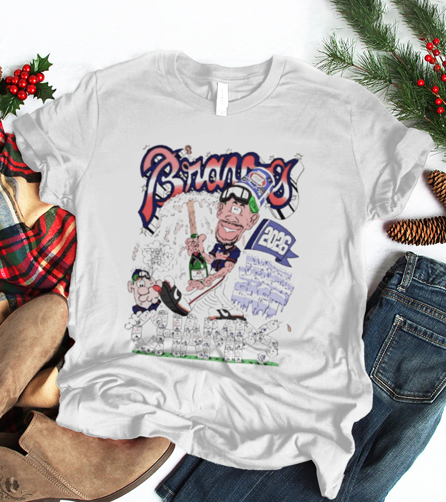 Atlanta Braves 2026 Champs National League East Caricatures Baseball T-Shirt