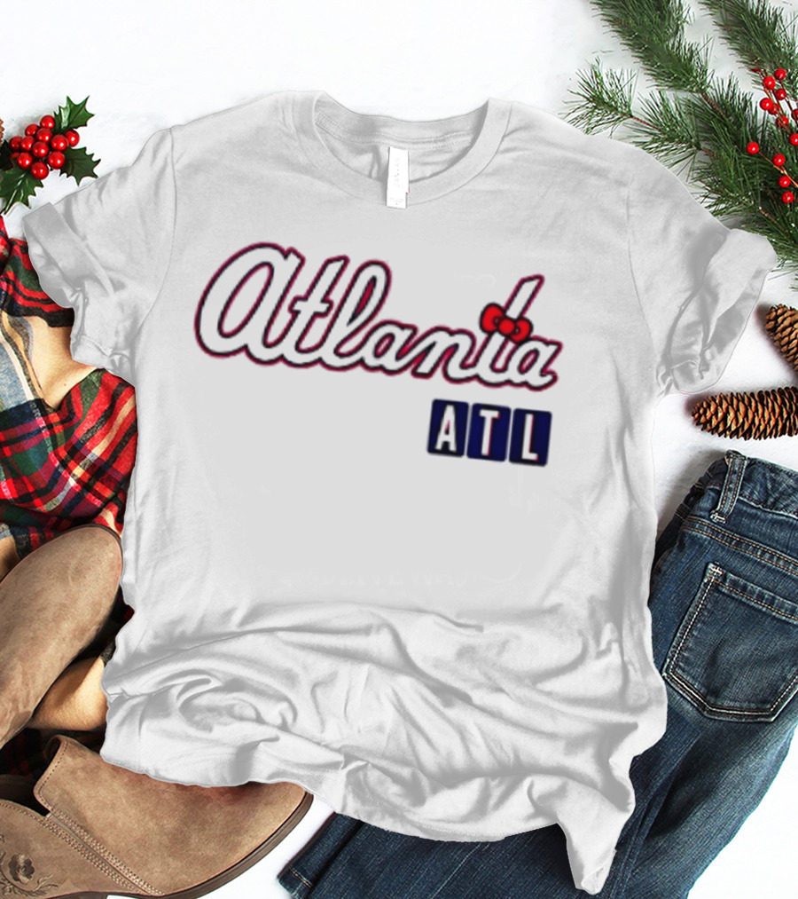 Atlanta Braves Hello Kitty ATL 2026 Baseball Cartoon Collaboration T-Shirt