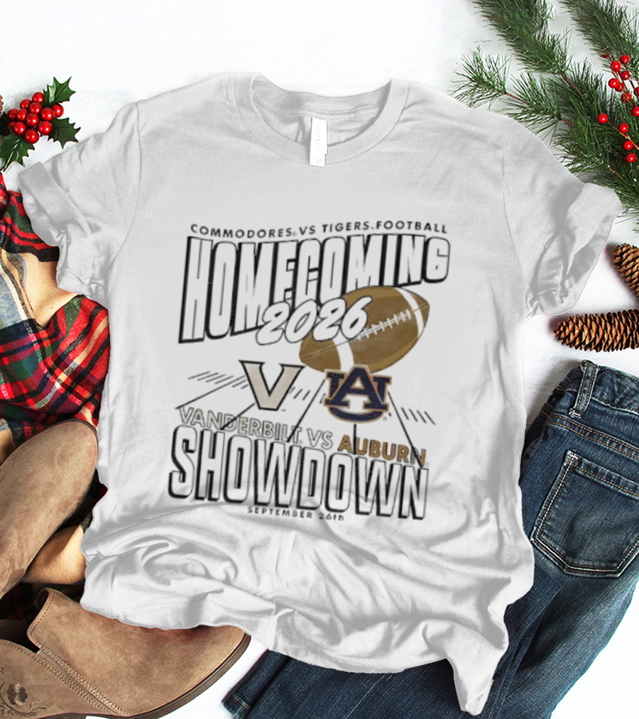 Auburn Vs Vanderbilt Tigers Commodores Homecoming 2026 September Showdown T-Shirt