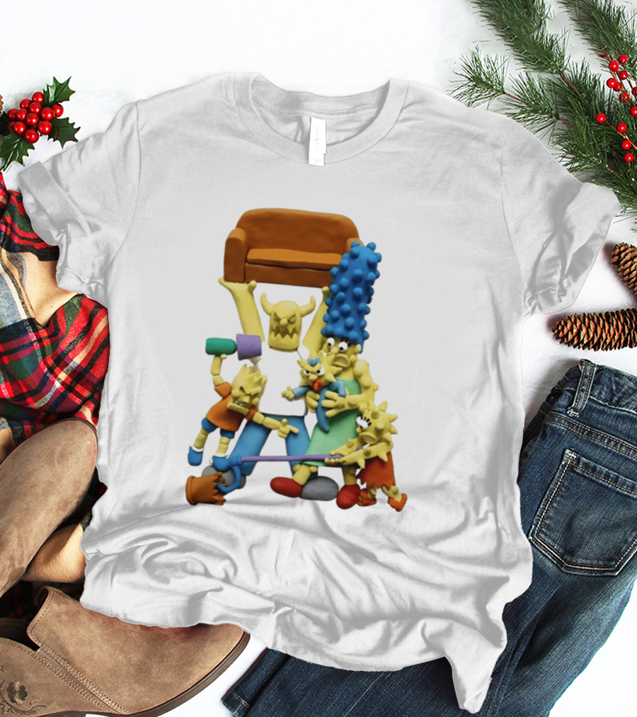 Couch Gag Sculpted Family Chaos Iconic Animation T-Shirt